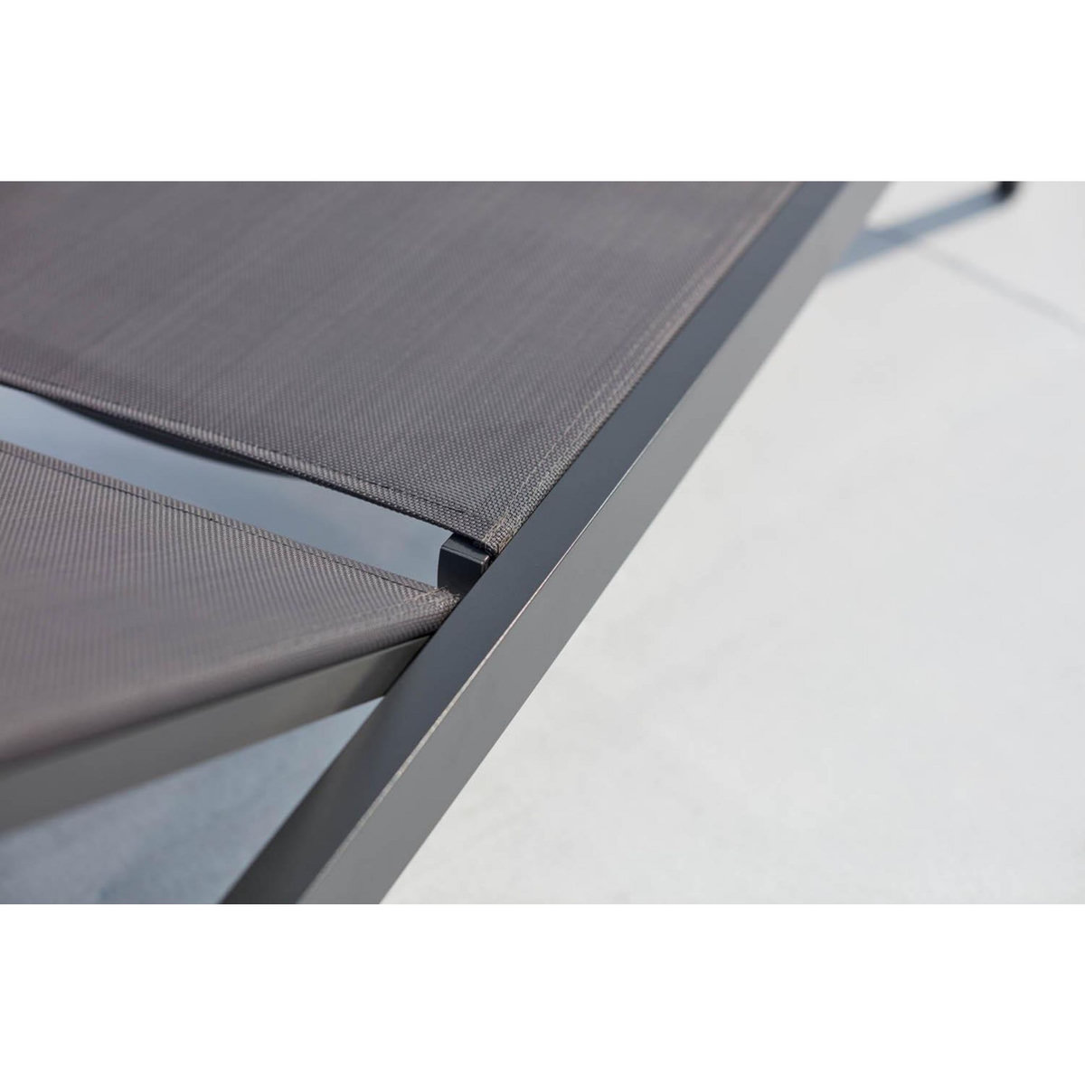 CONCEPT USINE Lot de 2 transats avec roulettes gris foncé PRATO