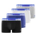UMBRO Lots de 4 boxers homme en coton. Coloris disponibles : Gris