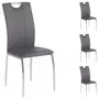 IDIMEX Lot de 4 chaises APOLLO assise synthétique gris