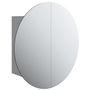 Voir la diapositive 2 : VIDAXL Armoire de salle de bain miroir rond et LED Gris 47x47x17,5 cm