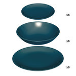 SECRET DE GOURMET Service vaisselle 18 pièces COLORAMA - Bleu