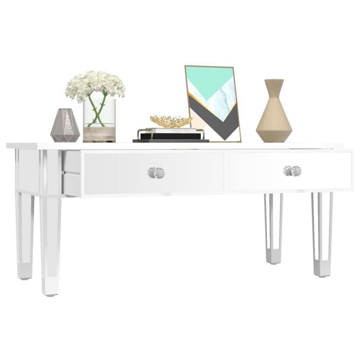 VIDAXL Table basse a miroir 106x45x45 cm Bois d'ingenierie et verre