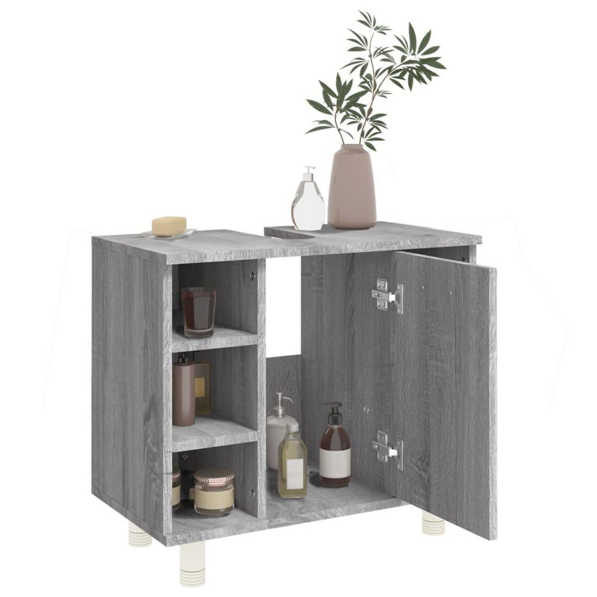 VIDAXL Armoire de bain Sonoma gris 60x32x53,5 cm Bois d'ingenierie