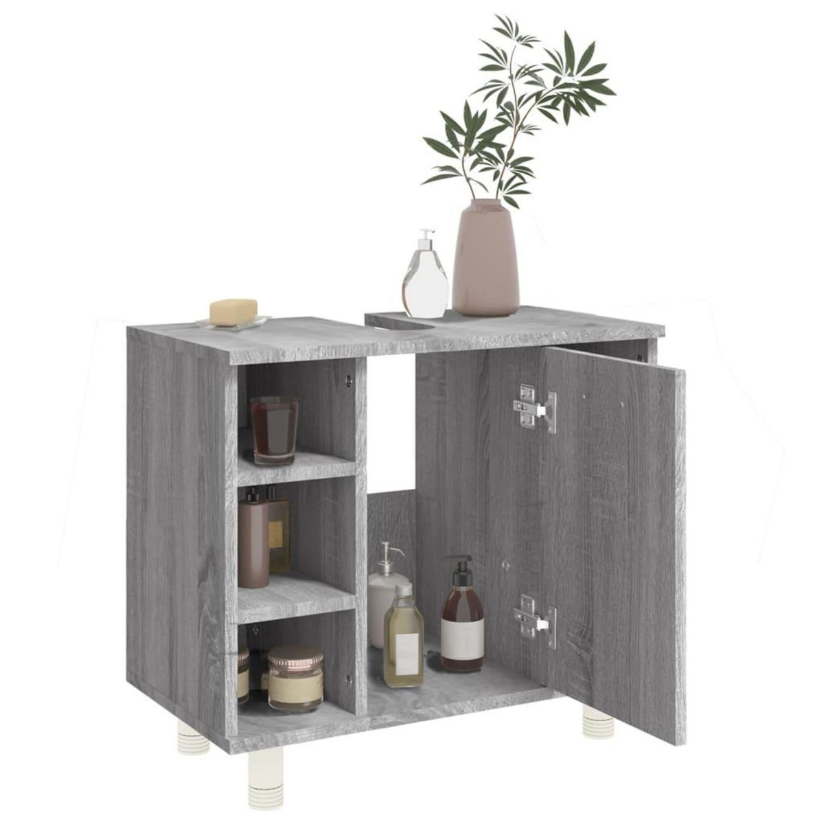 VIDAXL Armoire de bain Sonoma gris 60x32x53,5 cm Bois d'ingenierie