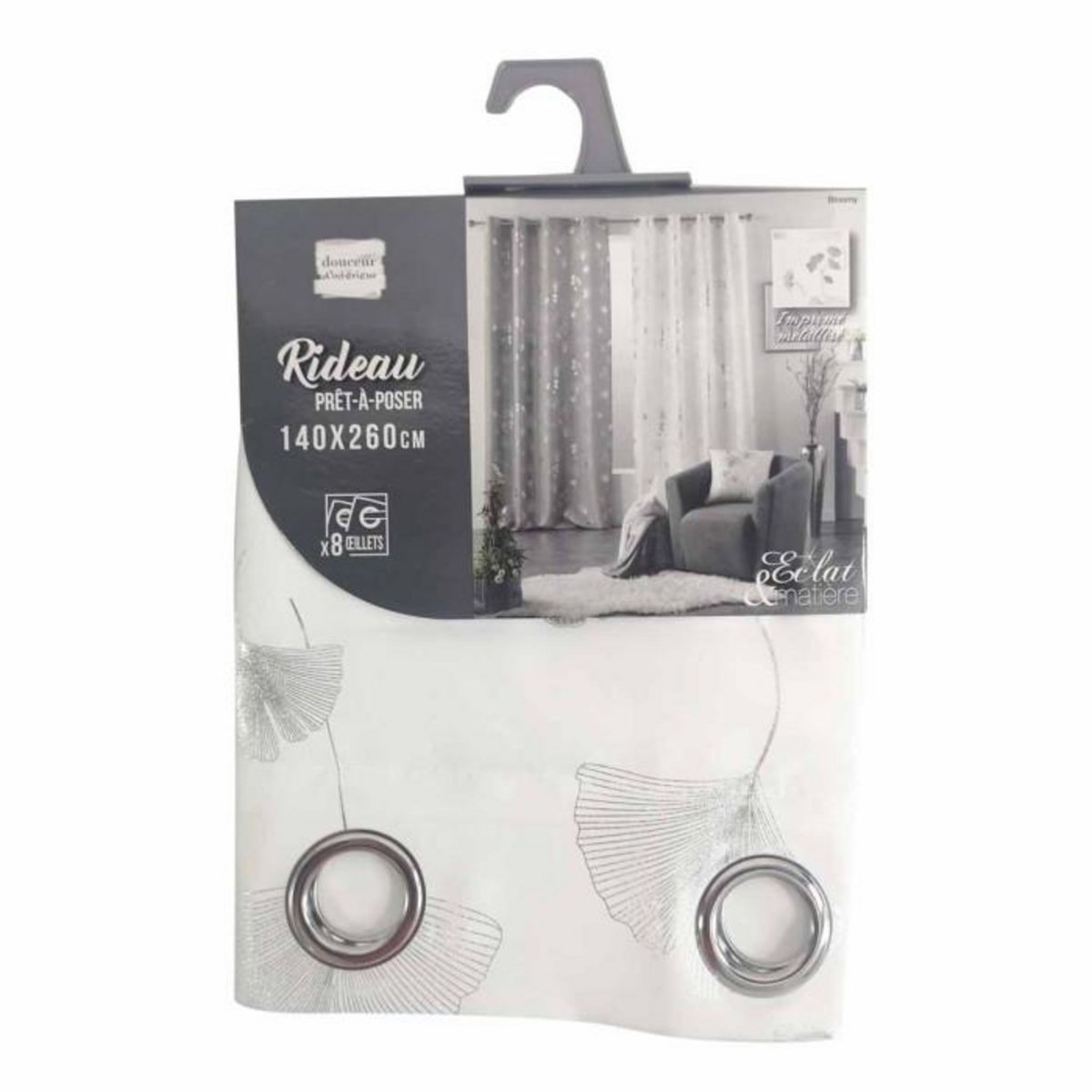 Paris Prix Rideau Déco à Œillets  Bloomy  140x260cm Blanc