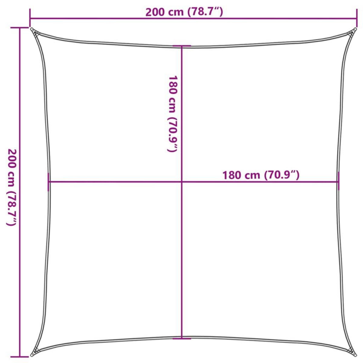 VIDAXL Voile d'ombrage 160 g/m^2 Vert fonce 2x2 m PEHD
