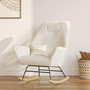 Voir la diapositive 2 : Rendez vous déco Rocking-chair en tissu bouclé blanc-Shaun
