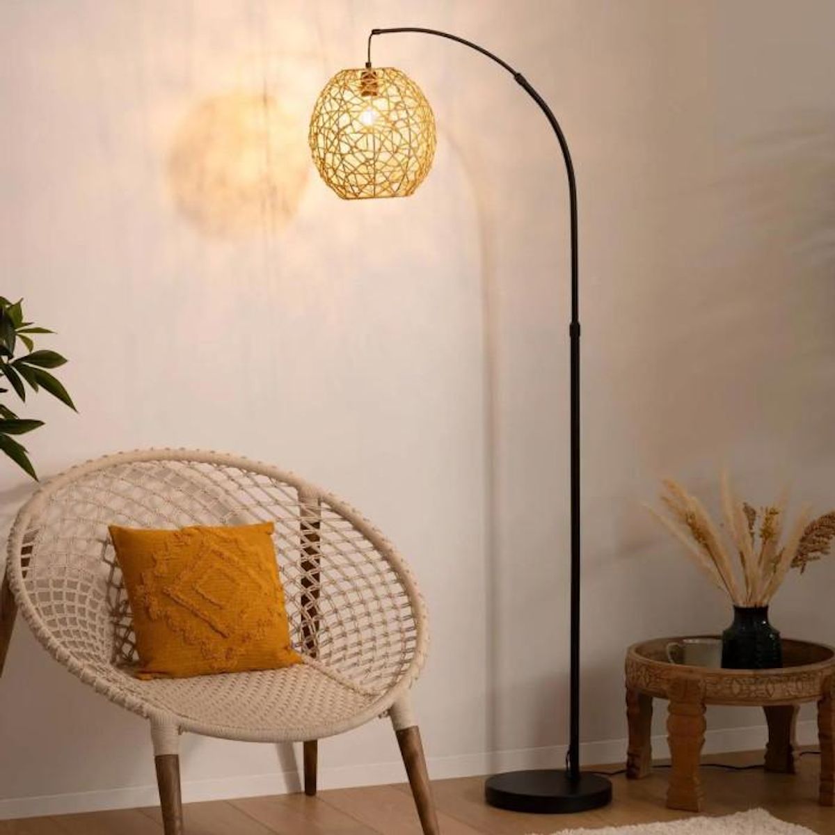 ATMOSPHERA Lampadaire Arc Design  Raahe  180cm Noir