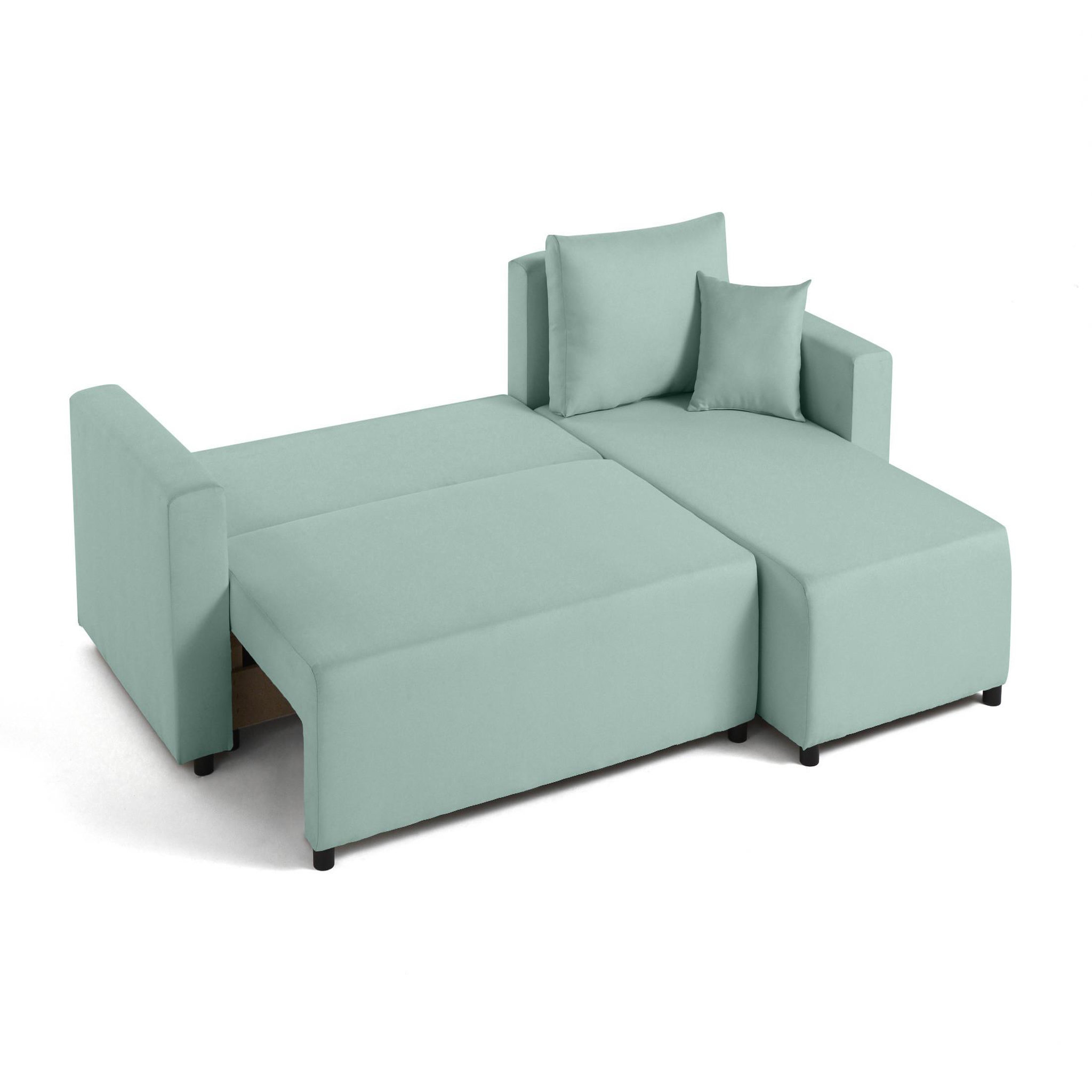 Voir la diapositive 2 : BEST MOBILIER Regala - canapé d'angle réversible - 4 places - convertible avec coffre - en tissu