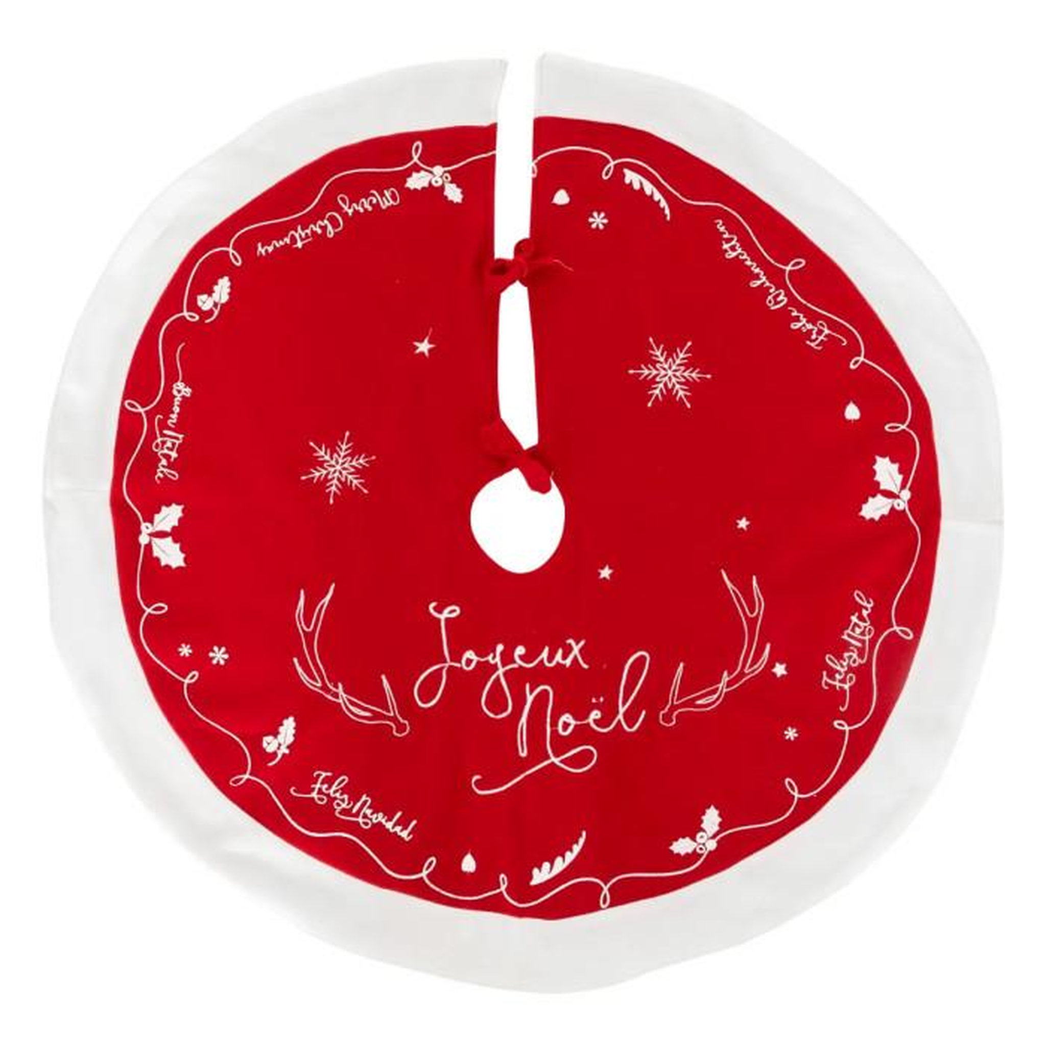 FEERIC LIGHT & CHRISTMAS Tapis pour Sapin  Traineau  90cm Rouge & Blanc