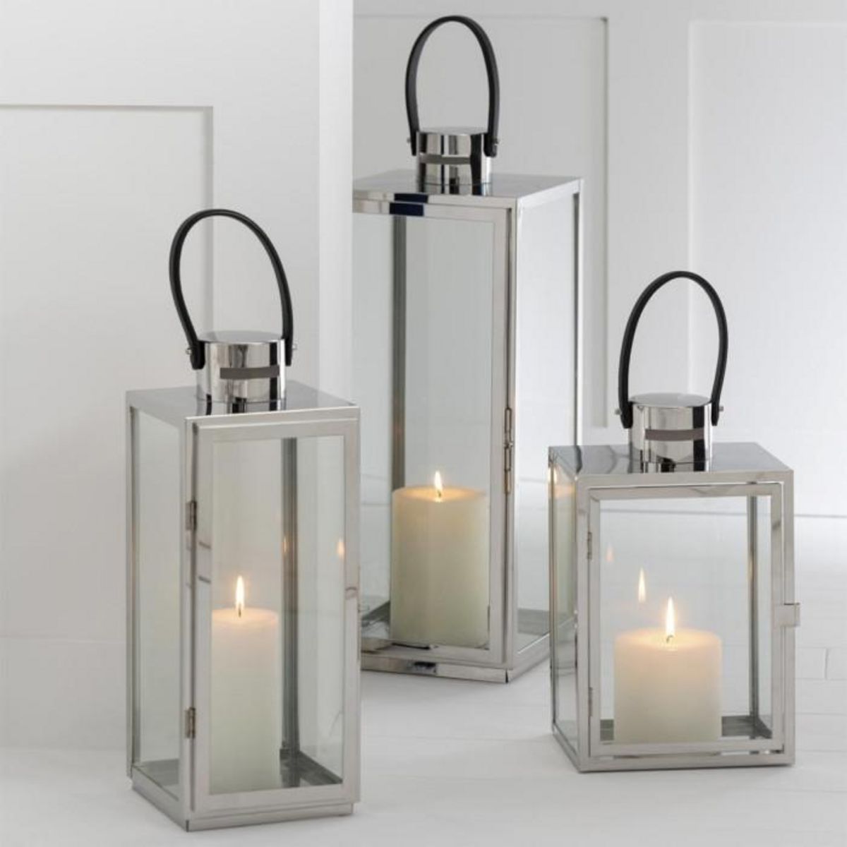 Paris Prix Lanterne en Verre  Rosalinda  76cm Argent