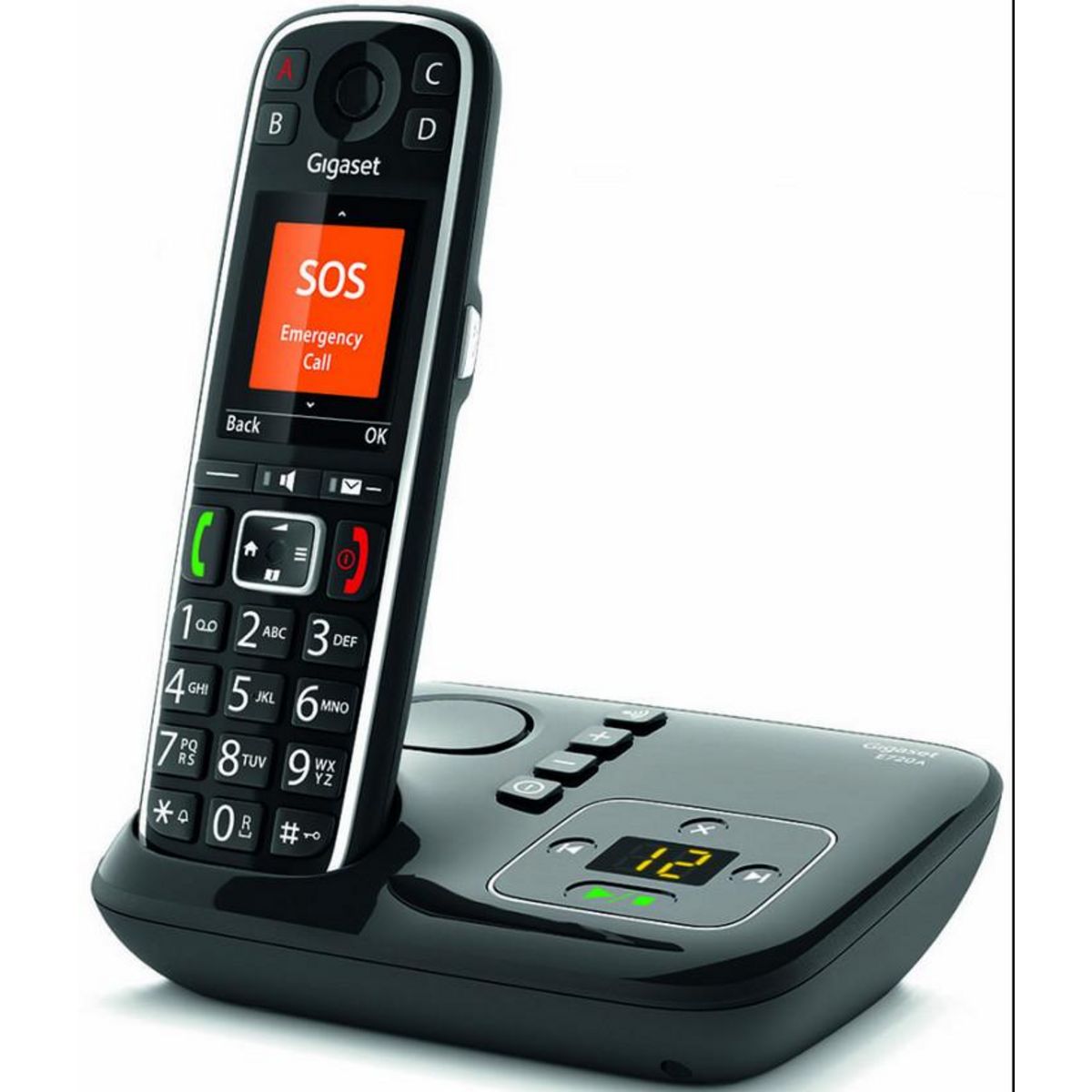 GIGASET Téléphone sans fil dect noir avec répondeur - gigae720anoir