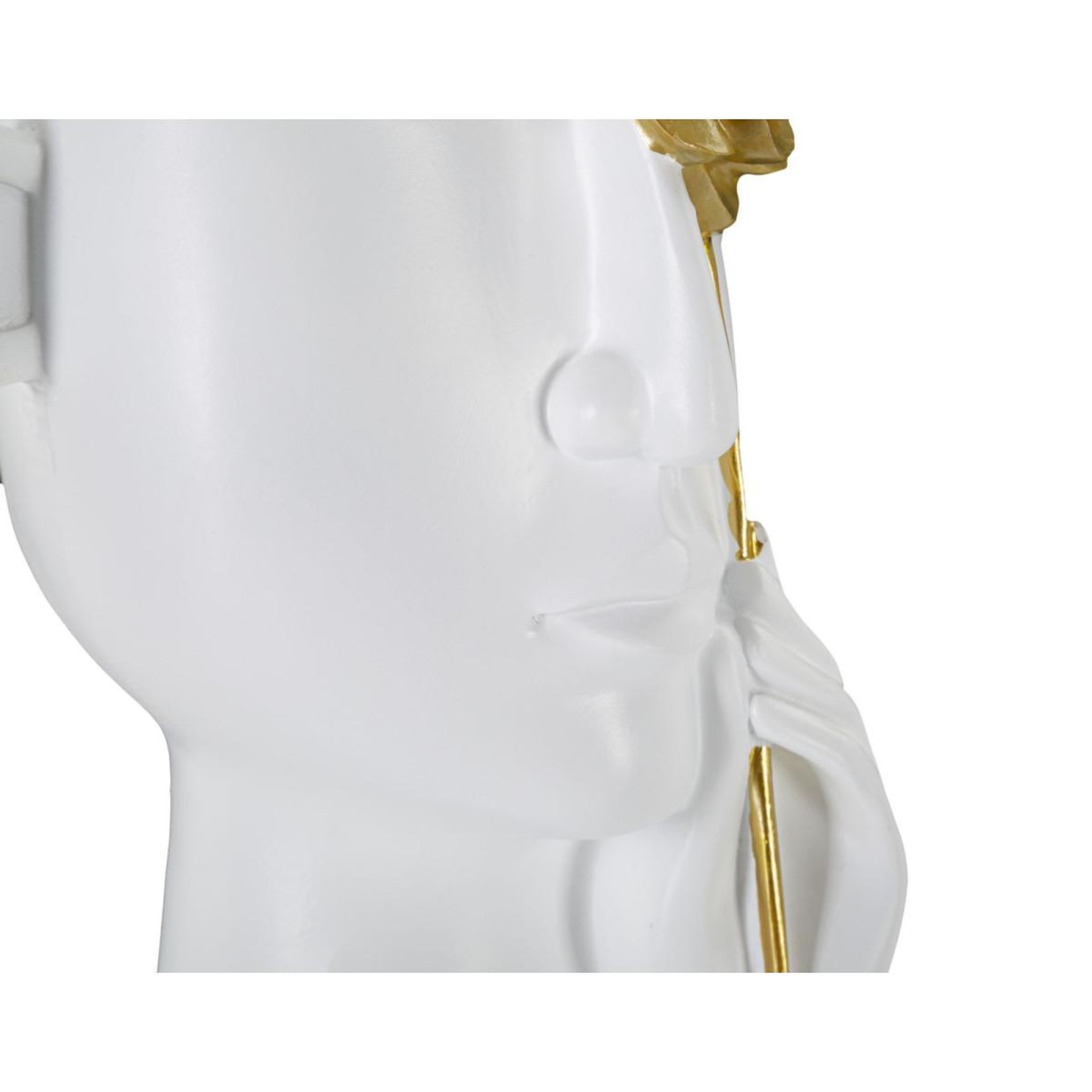 Voir la diapositive 4 : Paris Prix Vase déco visage en résine  fiore  27cm blanc