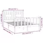 VIDAXL Cadre de lit avec tete de lit blanc bois pin massif 140x200 cm