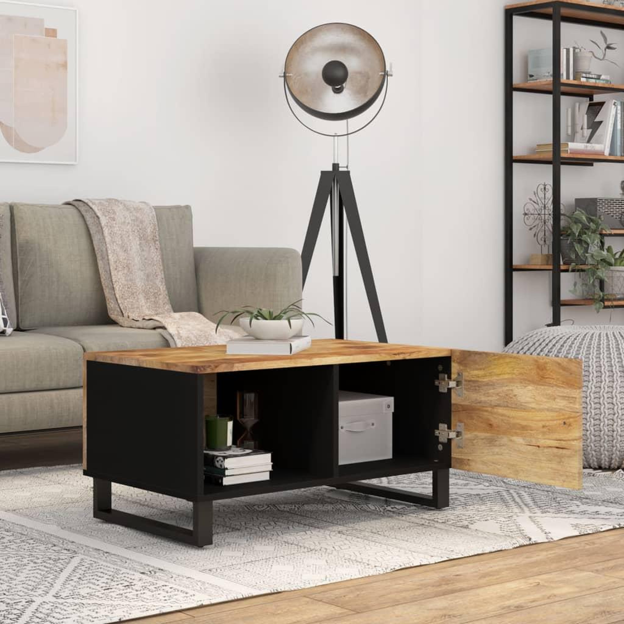 Voir la diapositive 3 : VIDAXL Table basse 80x50x40 cm Bois de manguier solide et d'ingenierie