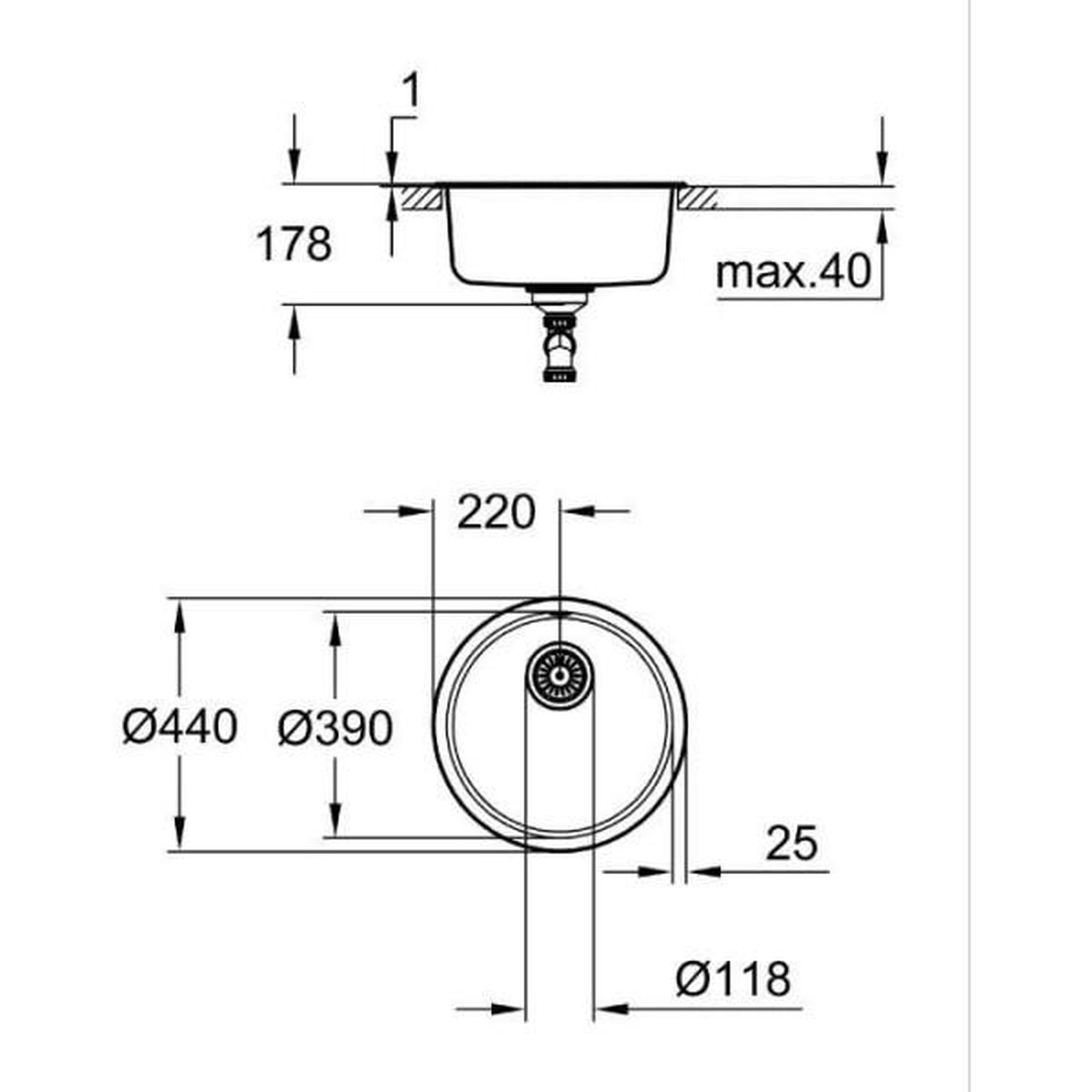 Voir la diapositive 4 : Grohe Evier de cuisine - Acier inoxydable - A encastrer par le dessus - GROHE K200 - 31720SD0