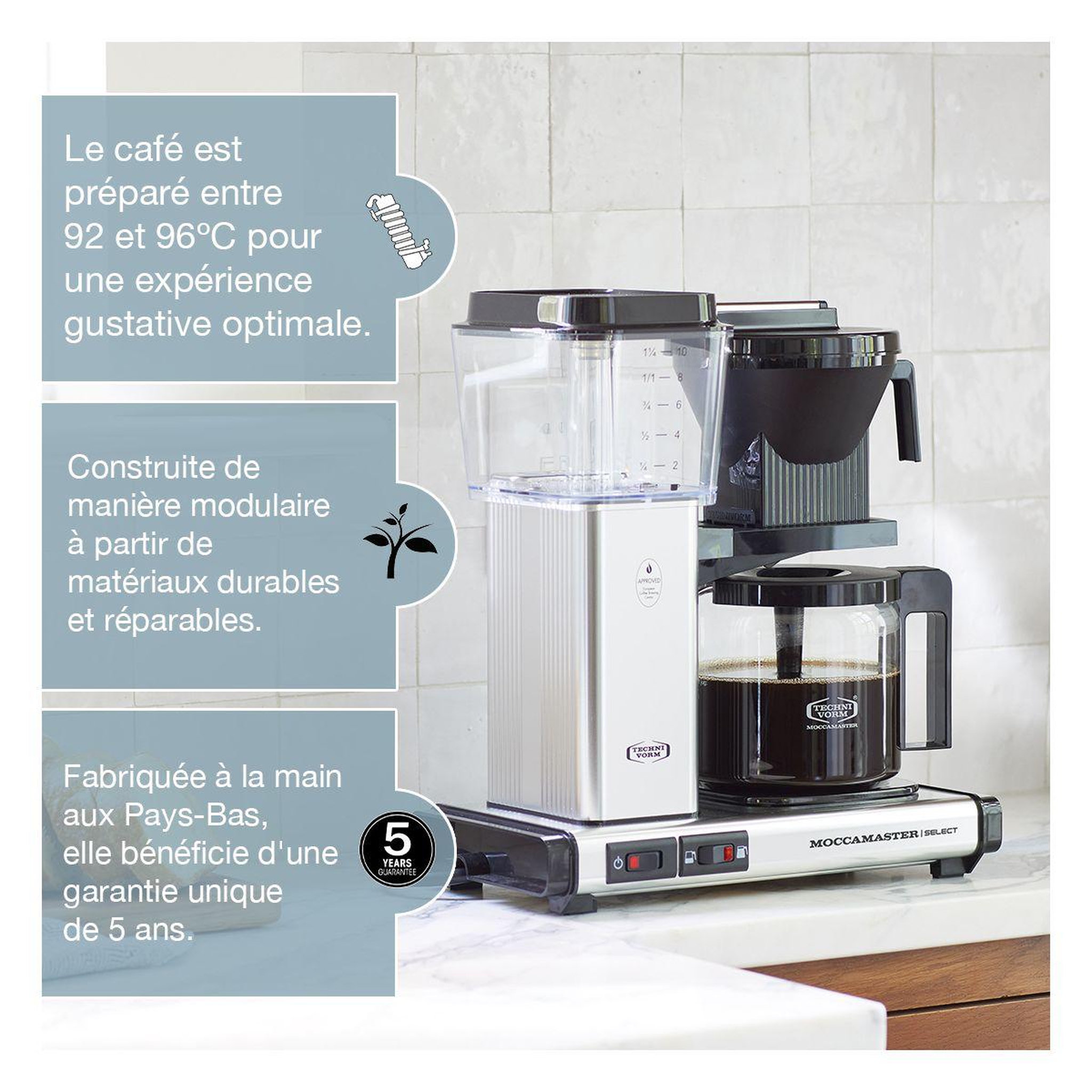 Voir la diapositive 2 : MOCCAMASTER Cafetière filtre Brushed