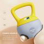Voir la diapositive 5 : HOMCOM Kettlebell 10 Kg collaboration Aosom.fr x FFHandball - prise ergonomique - PVC gris jaune