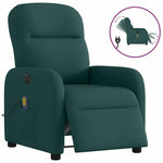 VIDAXL Fauteuil de massage inclinable electrique Vert fonce Tissu