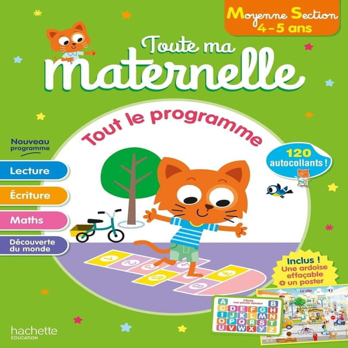 TOUT LE PROGRAMME MOYENNE SECTION. AVEC 120 AUTOCOLLANTS, 1 ARDOISE EFFACABLE ET UN POSTER, Blandino Guy