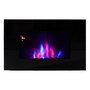 Voir la diapositive 4 : HOMCOM Cheminée électrique murale LED 7 effets flammes + 7 couleurs ambiance + galets télécommande thermostat 1000-2000 W minuterie noir