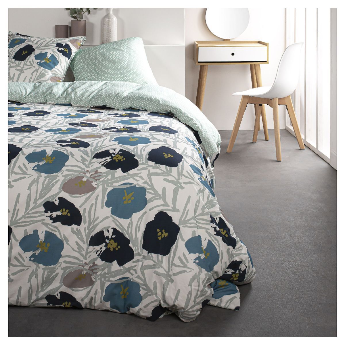 Parure housse de couette fantaisie en coton 57 fils LOU