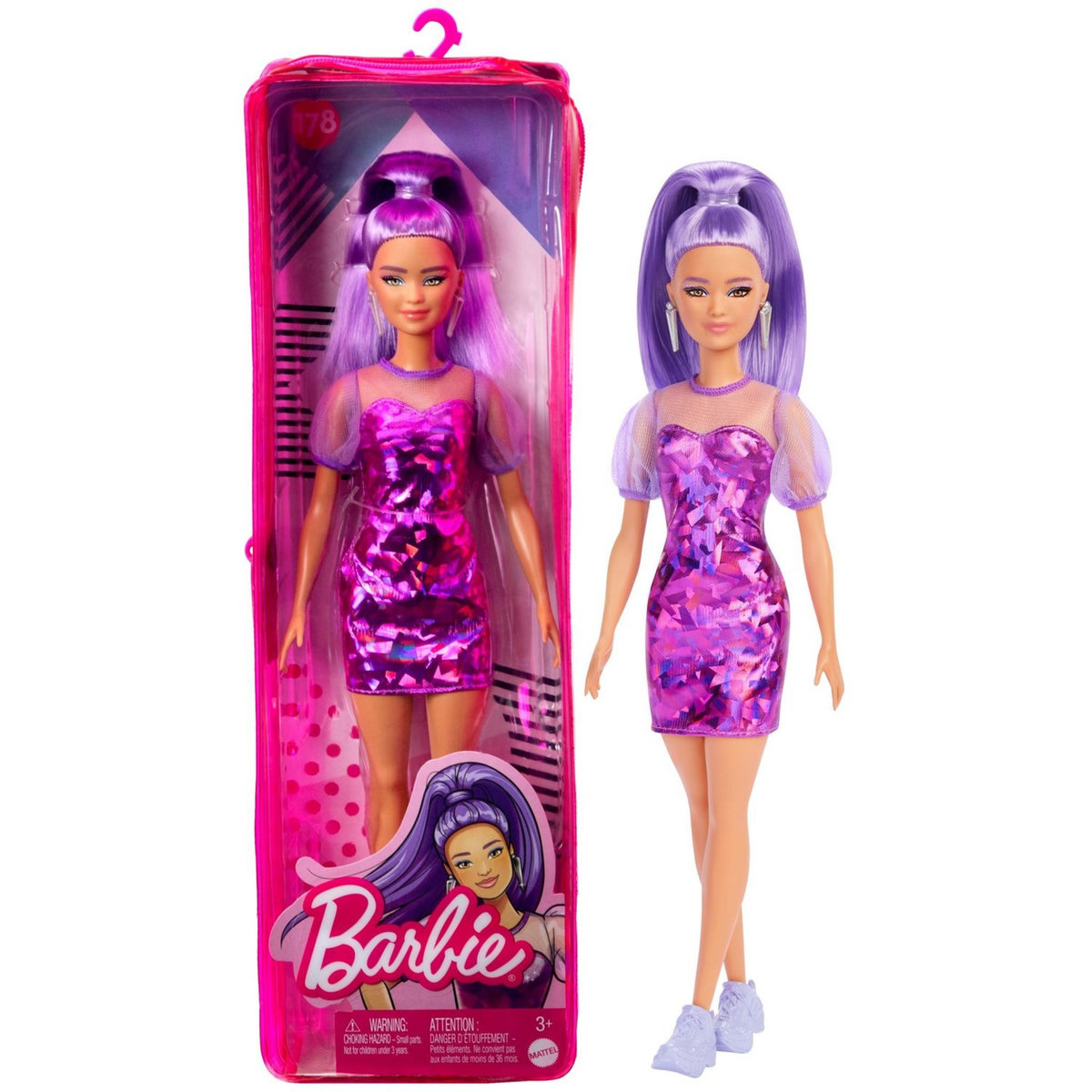 BARBIE Barbie - Poupée Fashionista Robe Violette