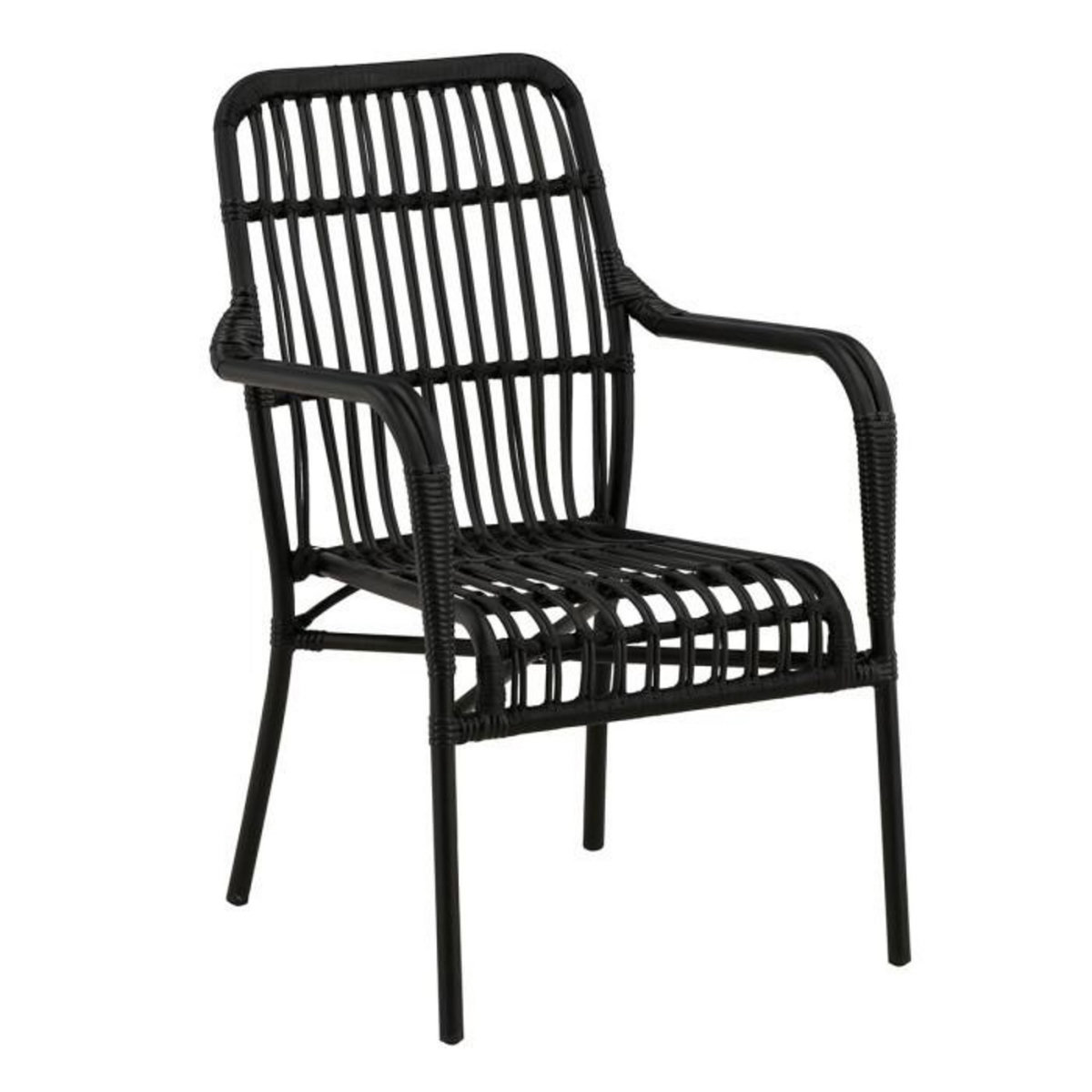 Paris Prix Chaise de Jardin en Rotin  Rizal  90cm Noir