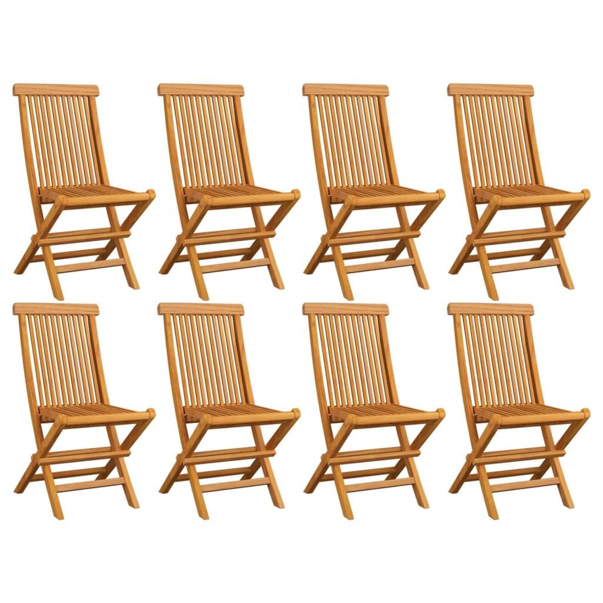 Voir la diapositive 1 : VIDAXL Chaises de jardin pliables lot de 8 Bois de teck massif