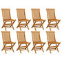 Voir la diapositive 1 : VIDAXL Chaises de jardin pliables lot de 8 Bois de teck massif