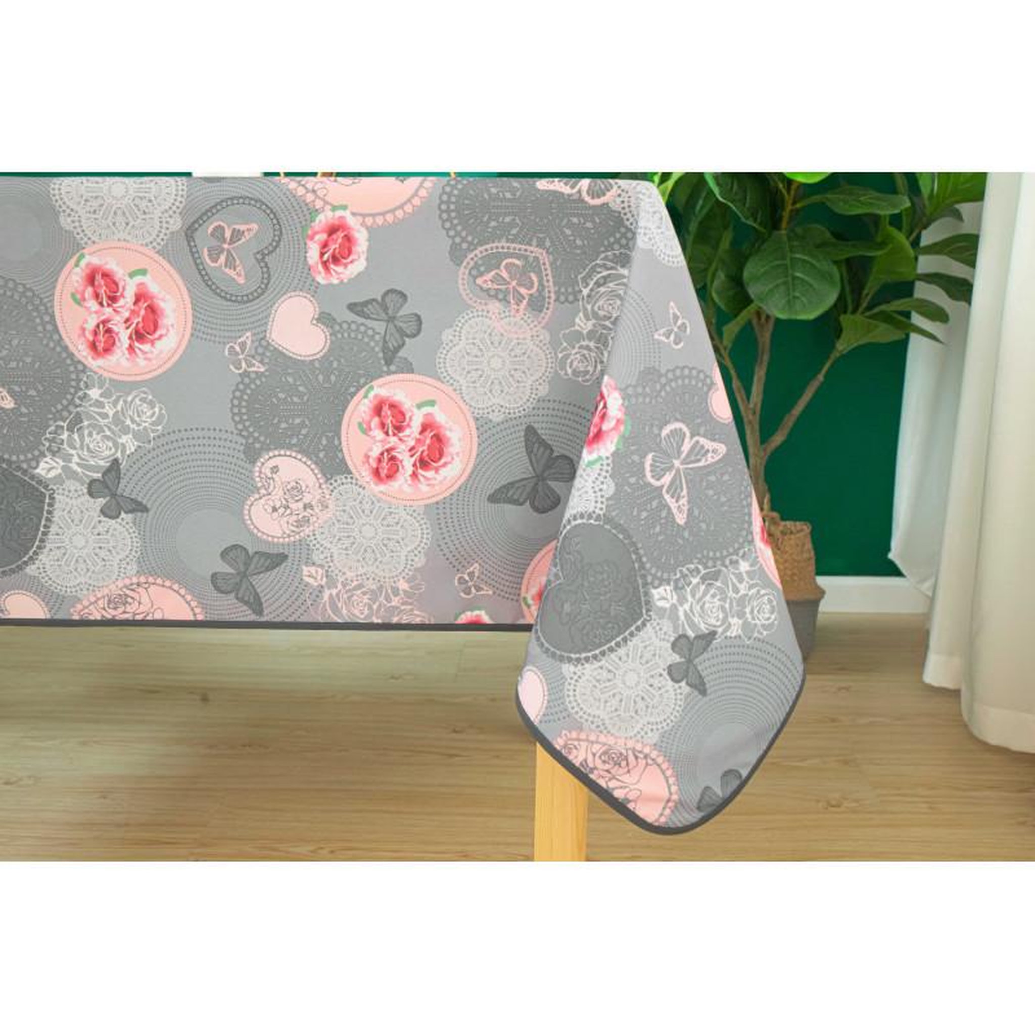 Voir la diapositive 2 : UNIVERS DECOR Nappe anti tache rectangulaire  suzy  145 x 300 cm (8 à 12 couverts) -  -