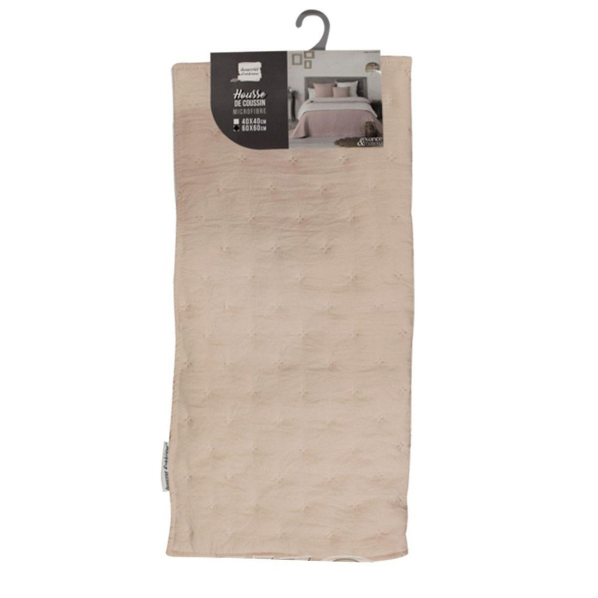 Paris Prix Housse de Coussin  Mellow  60x60cm Rose & Blanc