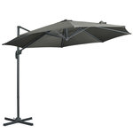 OUTSUNNY Parasol déporté octogonal inclinable manivelle avec pied en acier Ø 2,94 x 2,48H m gris