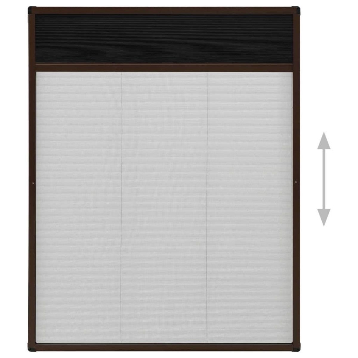 VIDAXL Moustiquaire plissee pour fenetre Aluminium Marron 60x80 cm
