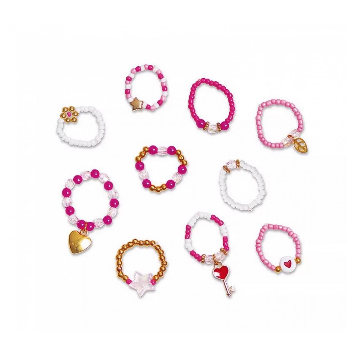 Juratoys-Janod 10 bagues en perles Lovely a creer