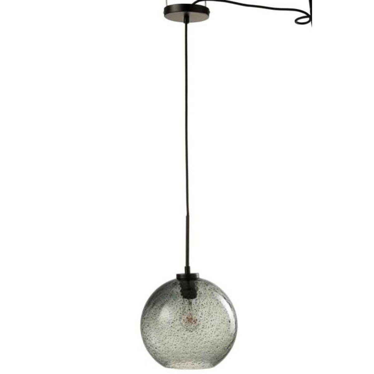 Paris Prix Lampe Suspension en Verre  Boule Pois  40cm Gris