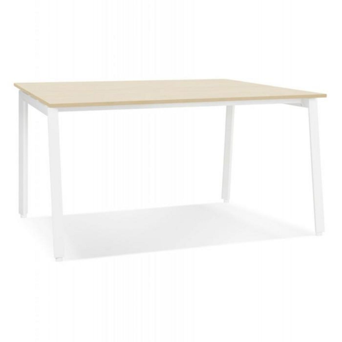 Paris Prix Bureau Bench Double  Rosendo  140cm Blanc & Naturel