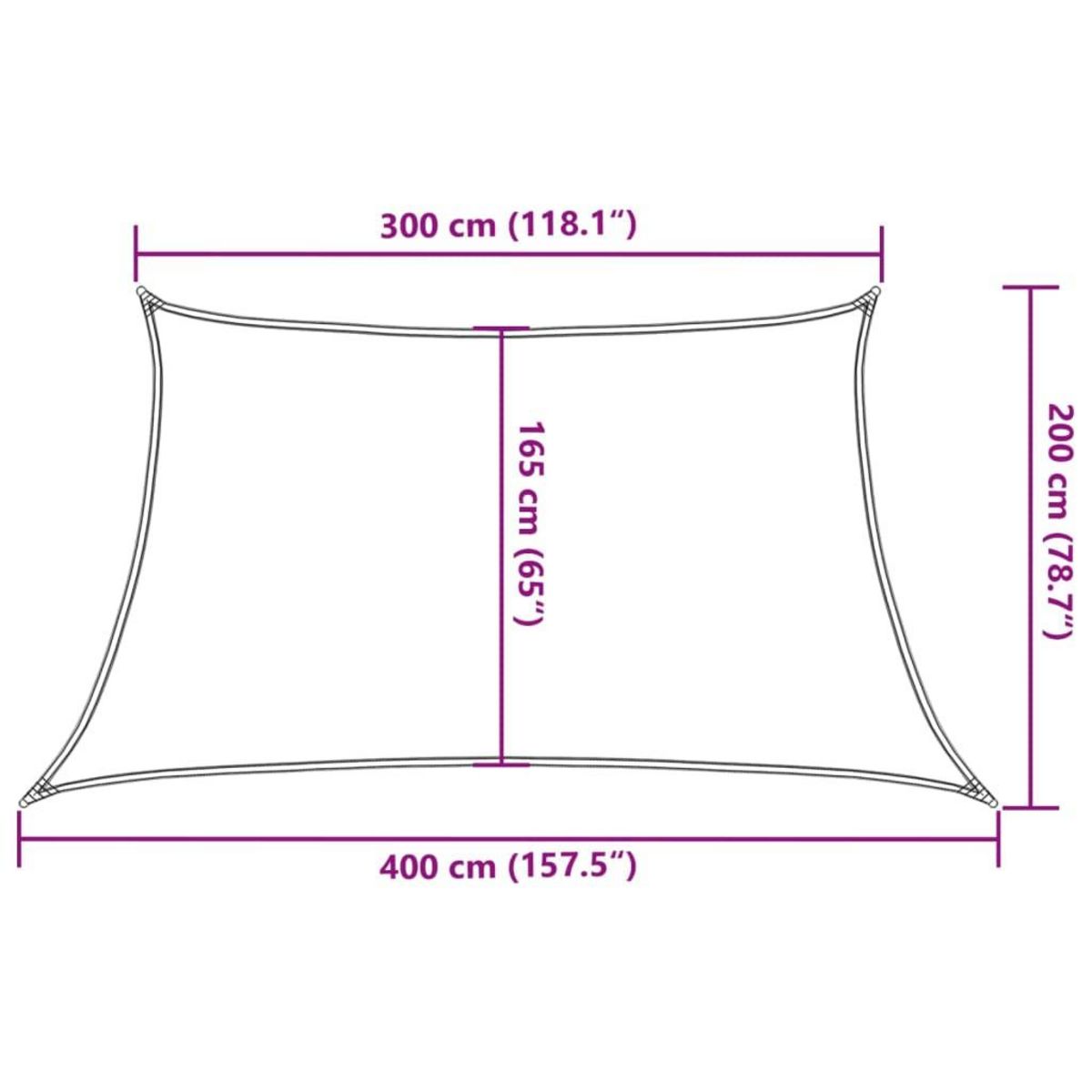 VIDAXL Voile d'ombrage 160 g/m^2 Anthracite 3/4x2 m PEHD