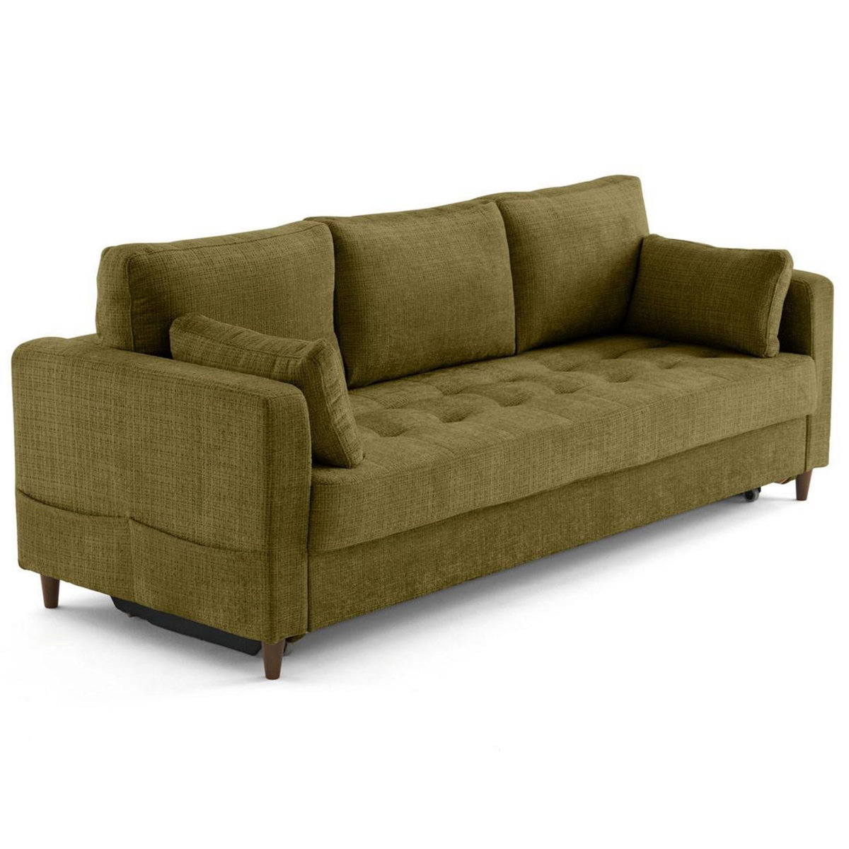 LISA DESIGN Anna - canapé droit 3 places convertible avec poche en velours texturé