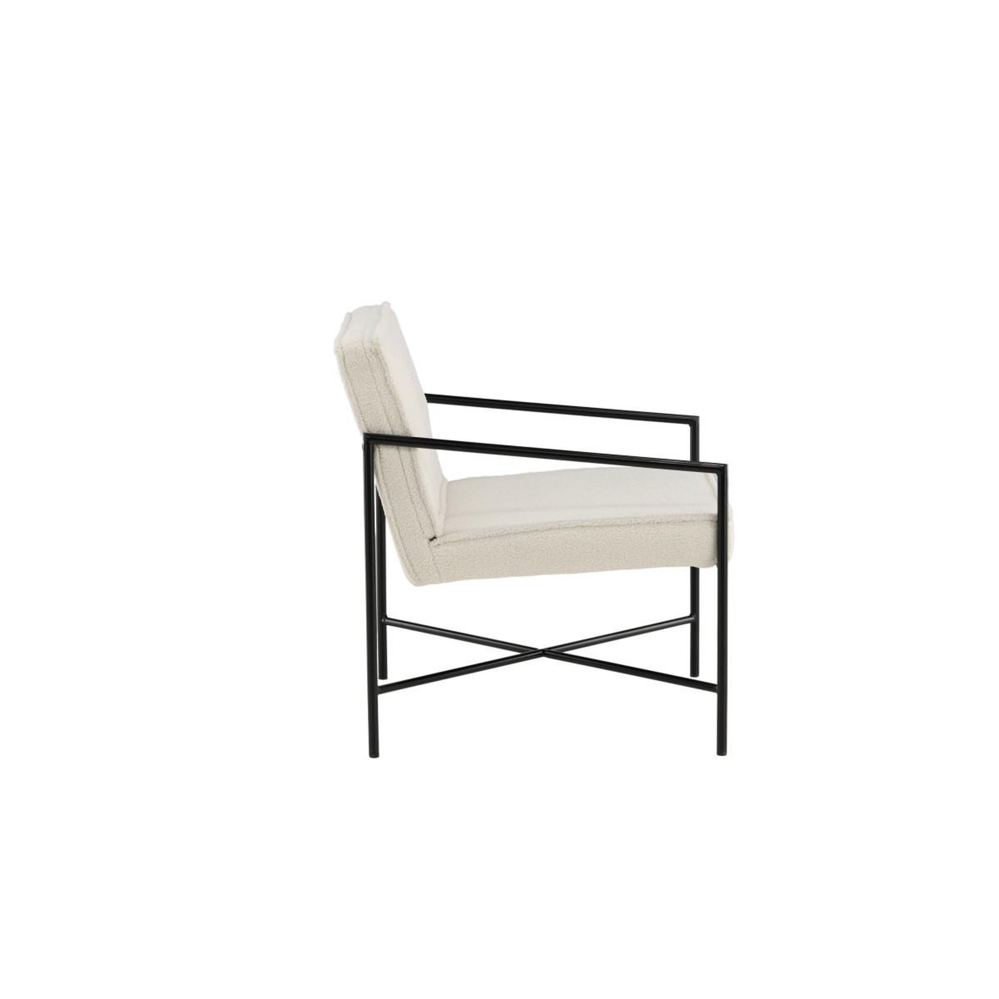 Voir la diapositive 2 : Paris Prix Fauteuil design bouclette  rakel  78cm blanc cassé