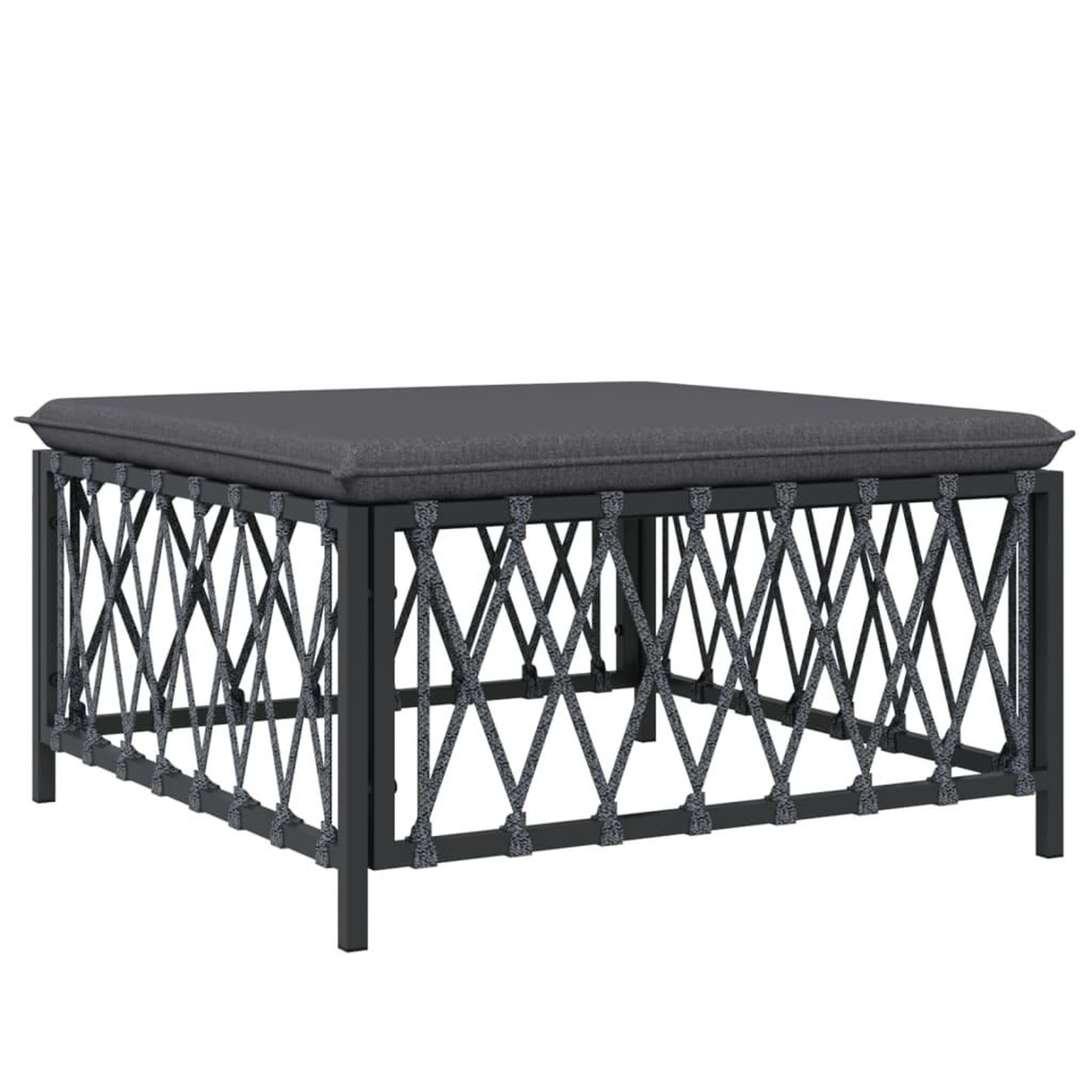 Voir la diapositive 2 : VIDAXL Repose-pied de jardin avec coussin anthracite tissu tisse