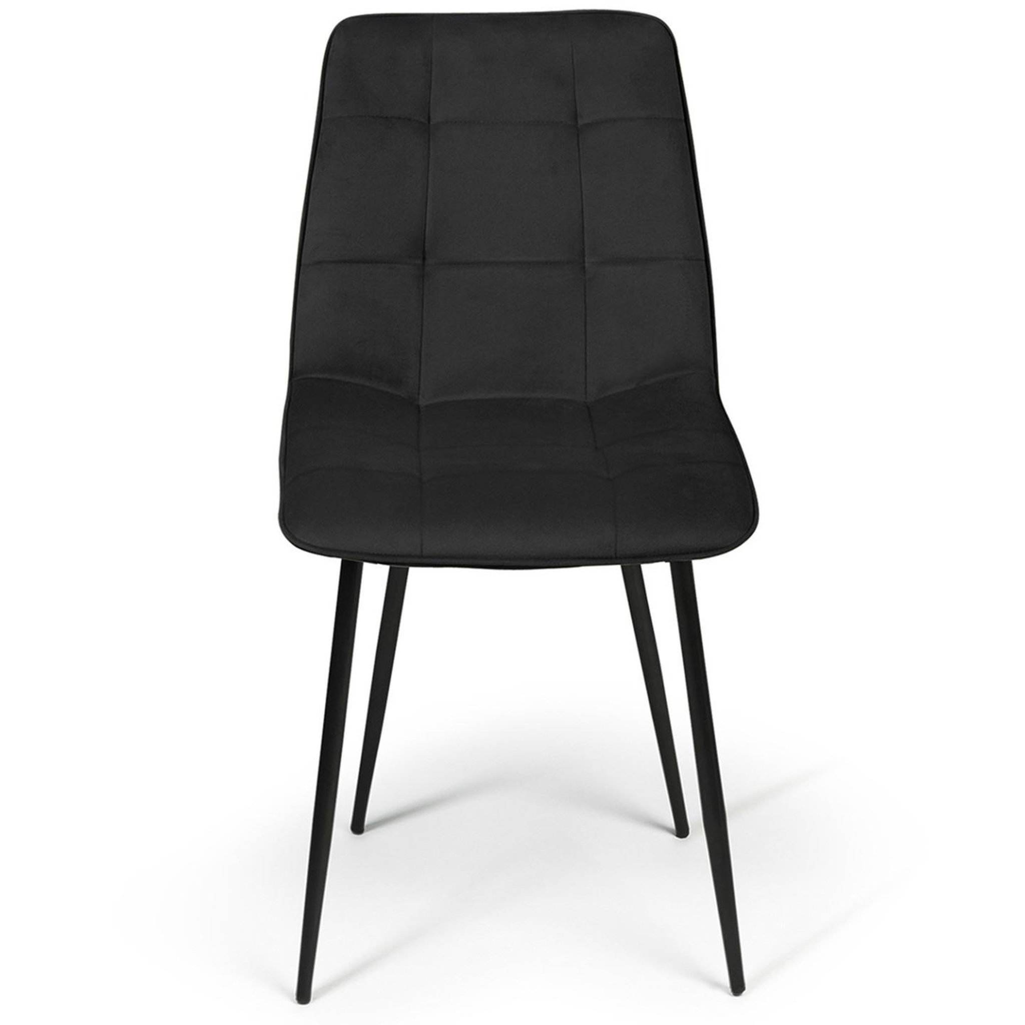 Voir la diapositive 3 : ID MARKET Lot de 4 chaises mila en velours noir pour salle à manger