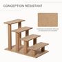 Voir la diapositive 6 : PAWHUT Escalier pour chat - escalier pour chien - 4 marches - revêtement flanelle grande douceur haute densité - structure panneaux particules - gris
