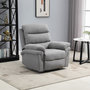 Voir la diapositive 4 : HOMCOM Fauteuil de relaxation inclinable manuel avec repose-pied ajustable tissu polyester aspect lin gris clair chiné