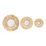 Voir la diapositive 1 : ATMOSPHERA Lot de 3 Miroirs Muraux en Raphia  Alba  40cm Beige