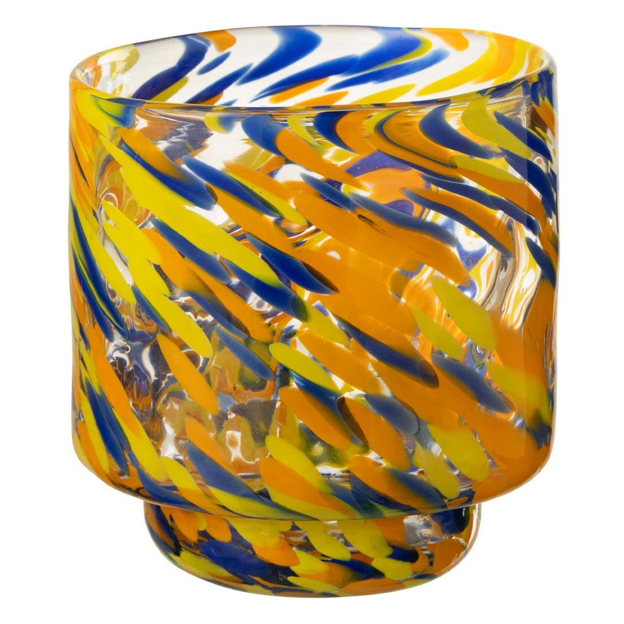 J-LINE Photophore vase en verre  arun  15cm multicolore