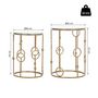 Voir la diapositive 3 : HOMCOM Tables gigognes lot de 2 tables basses rondes design style art déco Ø 41 et Ø 36 cm métal doré verre trempé 5 mm