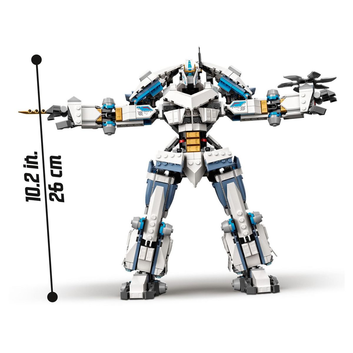 LEGO NINJAGO 71738 Le Robot de Combat Titan de Zane, Jouet de Construction Ninja, Figurines