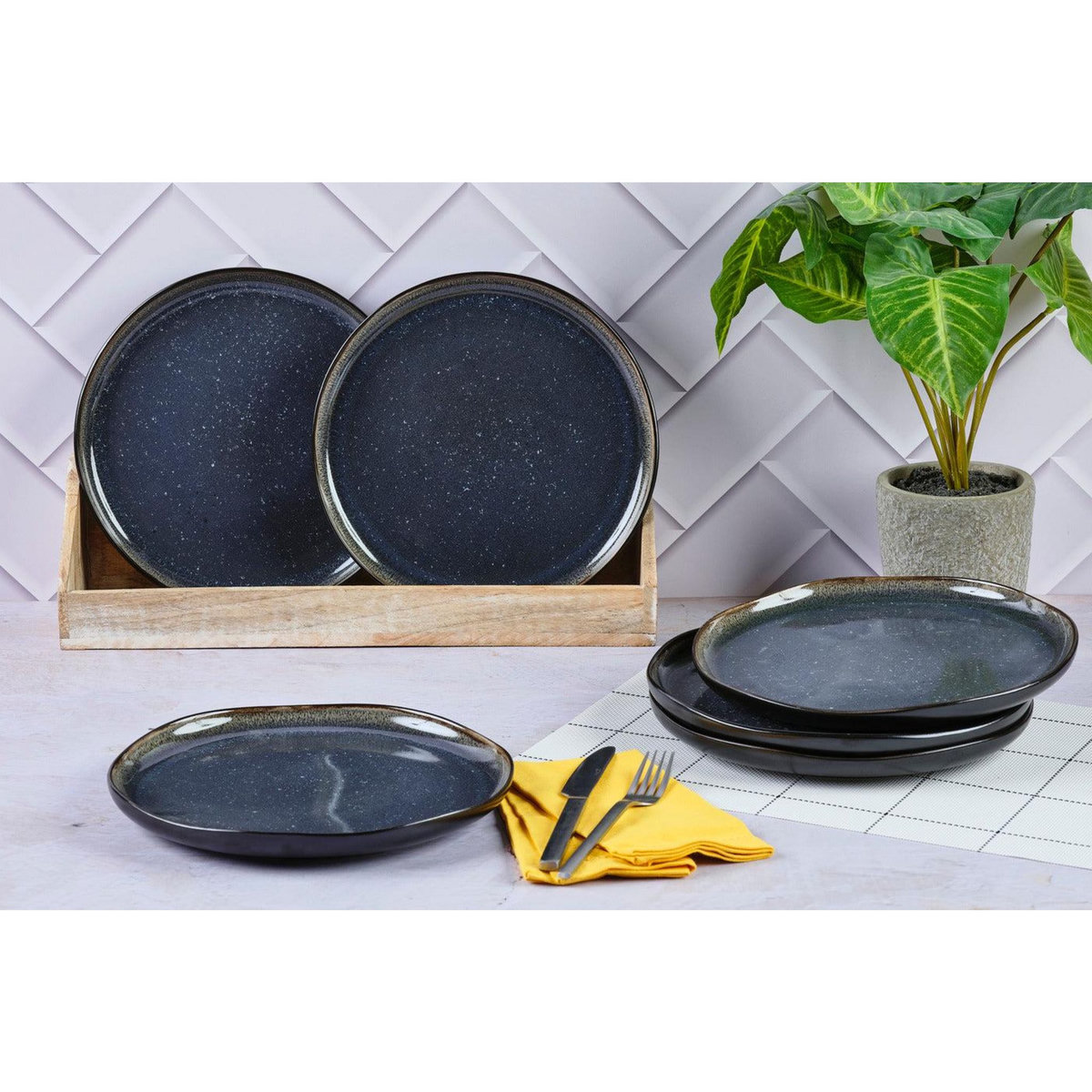 BJORN Assiette IRIS Ø26cm - 6 pièces - Bleu nuit