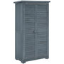 Voir la diapositive 1 : OUTSUNNY Armoire de jardin abri jardin remise pour outils sur pied 2 étagères portes persiennes toit bitumé étanche bois sapin pré-huilé gris